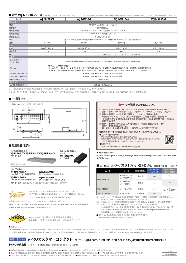 WJ-NX210/2 i-PRO 最大24CH 1TBx2 ネットワークディスクレコーダー